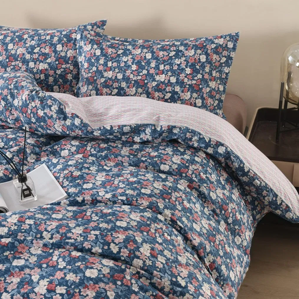 Duvet Cover Set Cotton Cover Floral Branch Pattern Duvet Cover Soft 3 Piece Shams Bedding