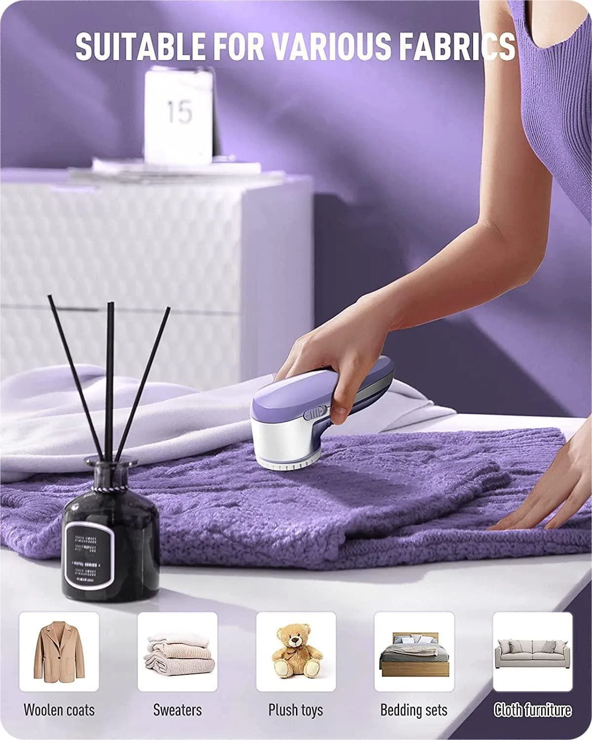 Protection Removable-Bin Rechargeable Stainless-Steel 3-Leaf Blades Dual Fabric Sweater Shaver Electric Lint Remover