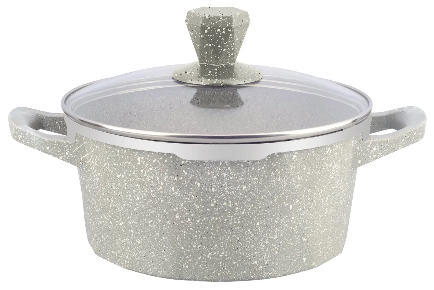 High Quality Cooking Kitchenware Ceramic Nonstick Coating Stockpot Die-Cast Aluminum Casserole with Glass Lid