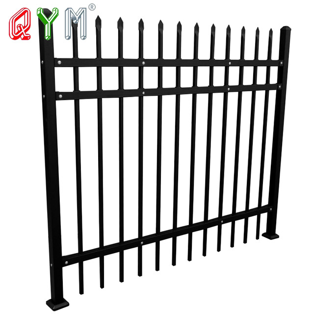 Square Tube Steel Picket Fence Grden Modern Wrought Iron Fence Panels
