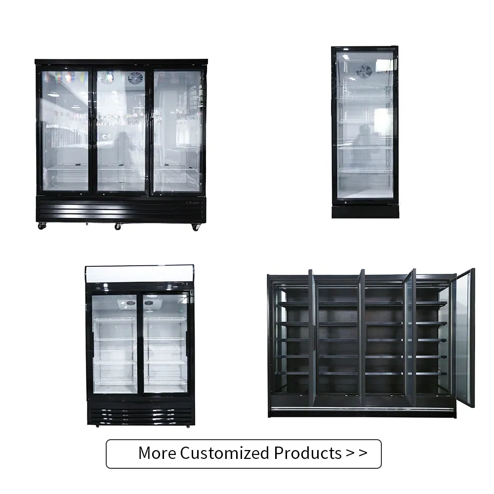 New Design Air Cooling Upright Glass Door Vertical Refrigerator Display Showcase Freezer