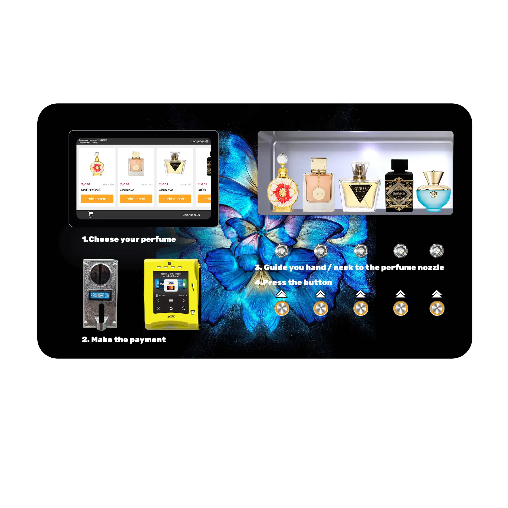 Wall-Mounted Mini Perfume Vending Machine for Custom Fragrances