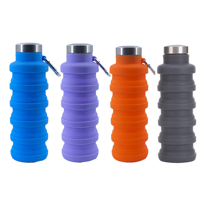 Portable Food Grade Silicone Folding Cup 500ml Creative Sports Water Bottle