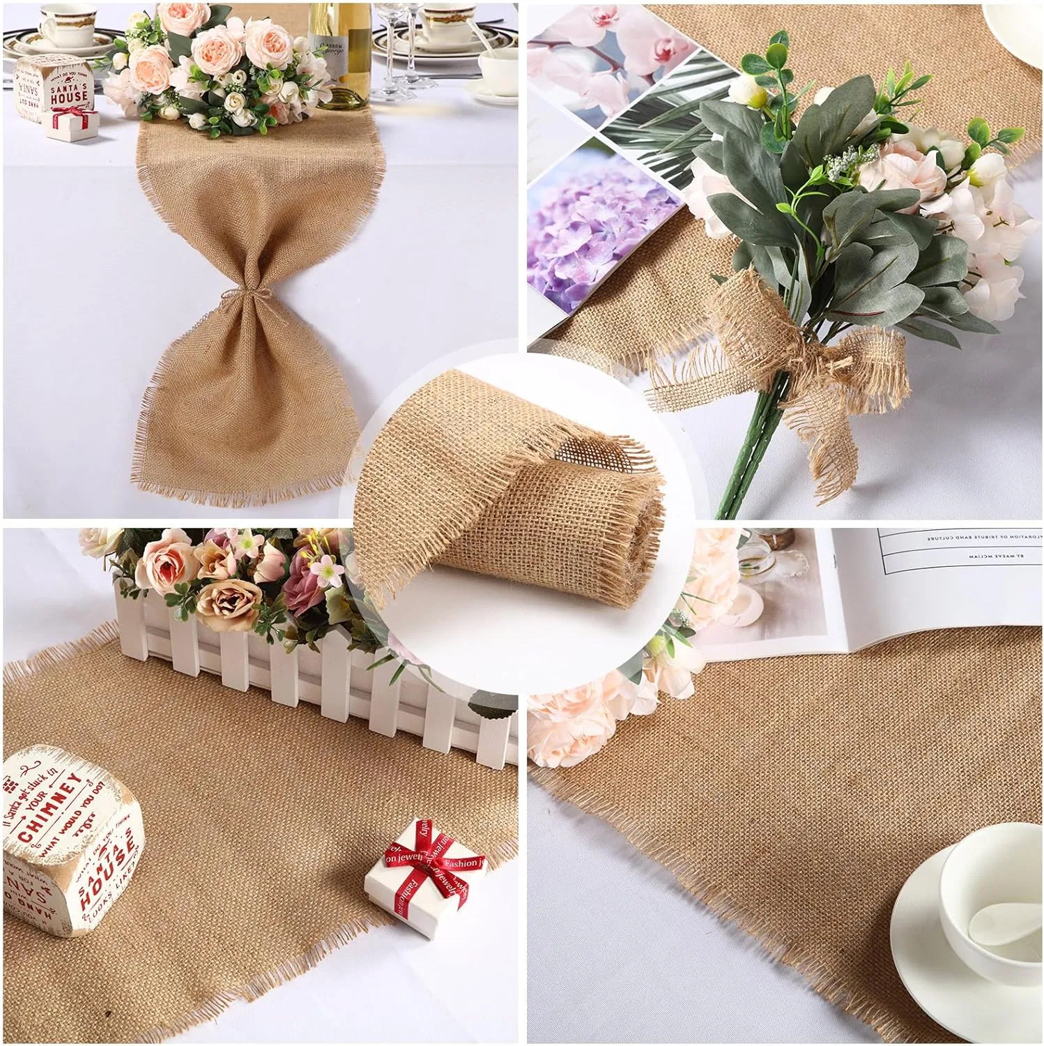 Burlap Table Runners Bulk 12 X 71 Inch Rustic Jute Tablerunner Khaki Farmhouse Country Burlap Runners
