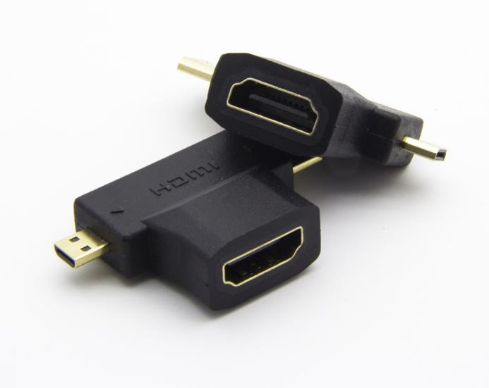 HDMI Female to Mini HDMI Male+Micro HDMI Male Adaptor