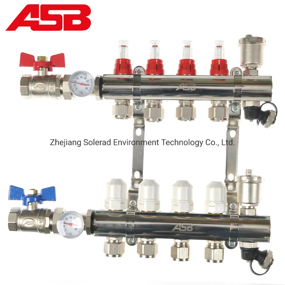 Brass Manifolds with Flow Meter for Underfloor Heating Systems