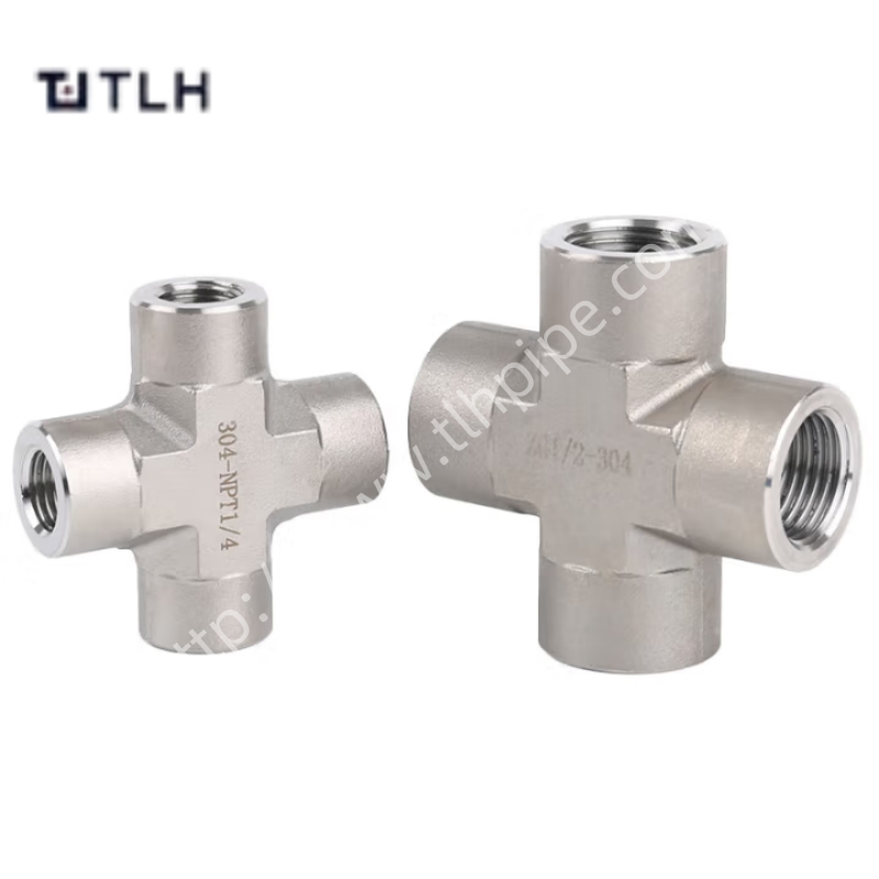 3000/6000/9000lb Ss 304 Ss 316 Socket Weld Cross for Leak-Proof Connection