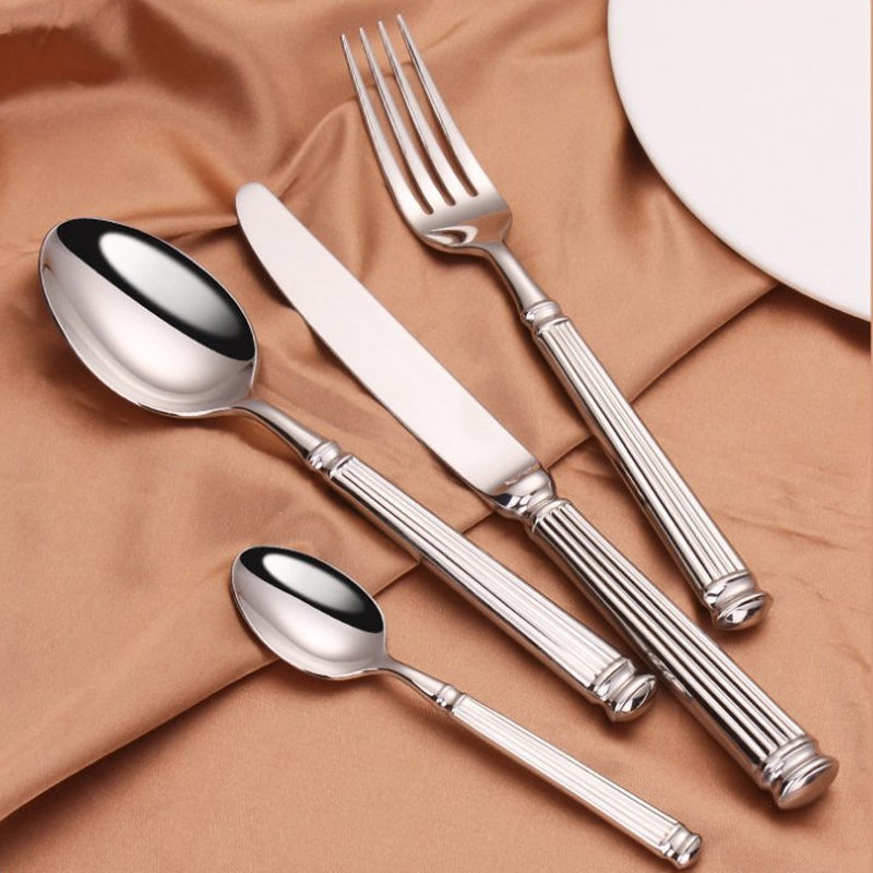 Luxury 4 Piece Wedding Flatware Set Stainless Steel Royal Cutlery Set Elegant
