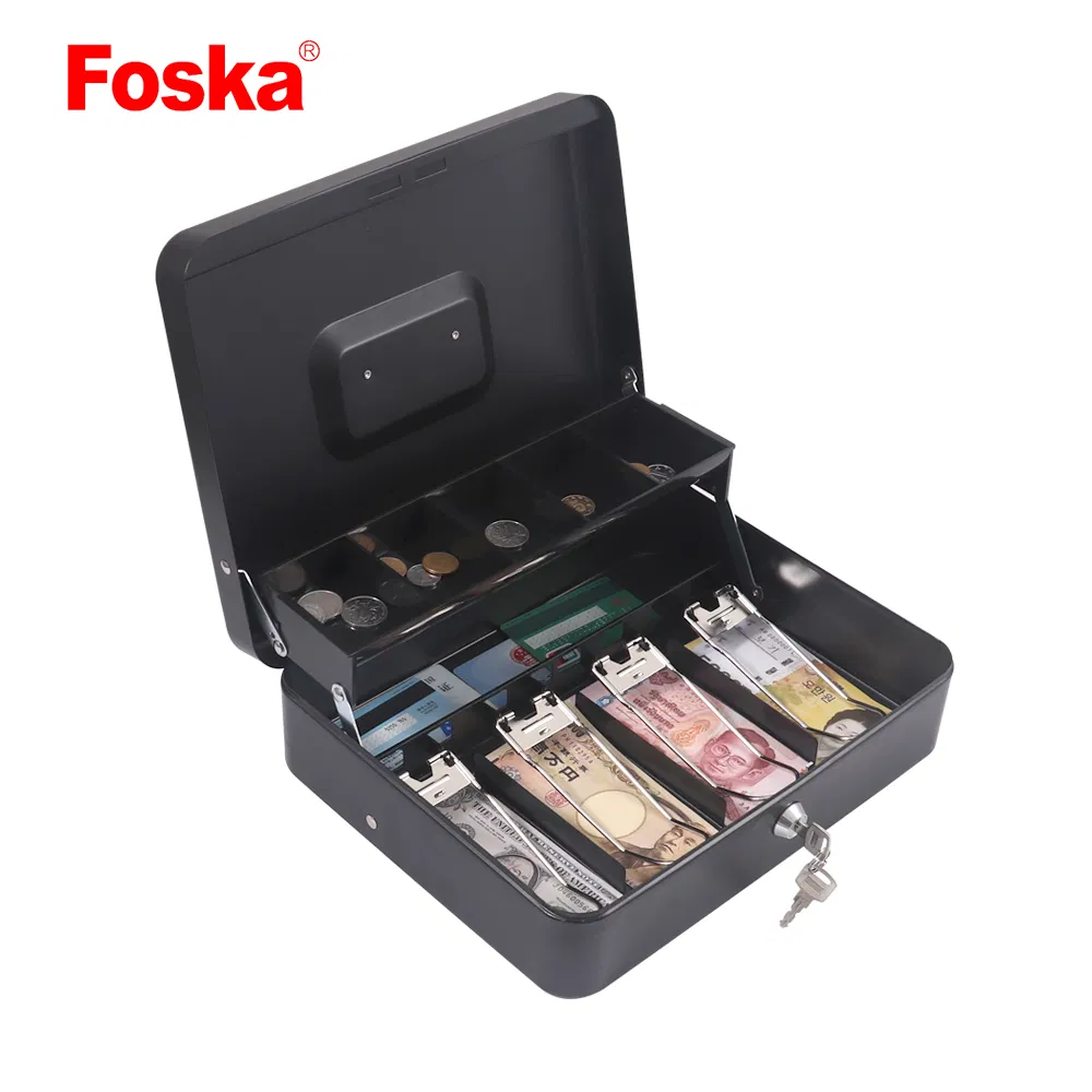 Foska Office Supplies Keys Accompanied Money Save Metal Cash Box