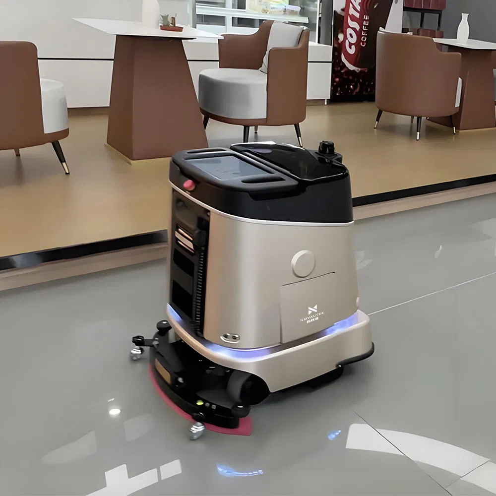 Autonomous 4-in-1 Commercial Floor Scrubber Robot Sweep, Mop, Scrub, Vacuum
