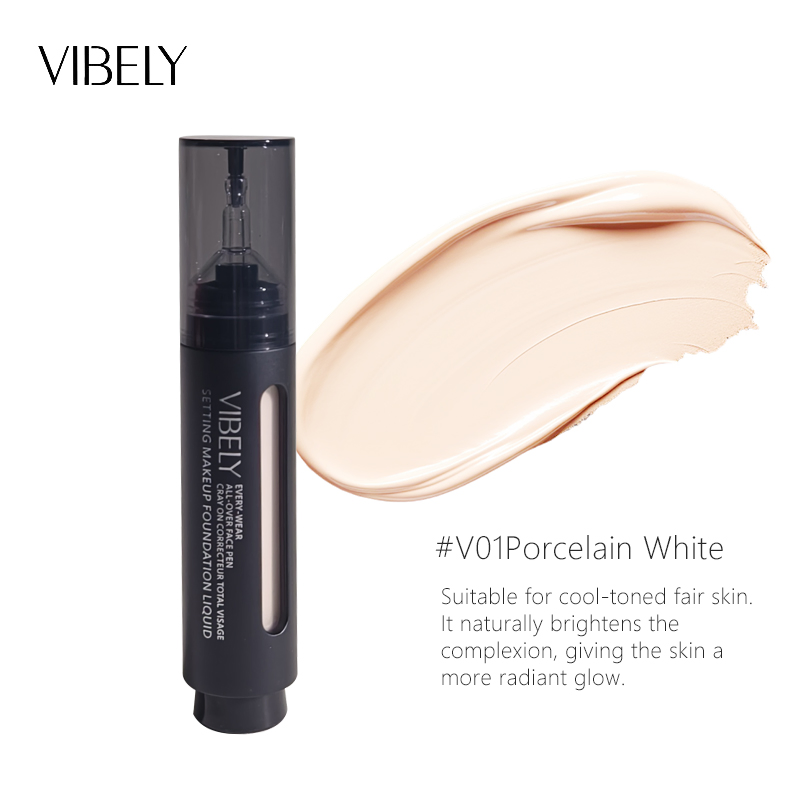 Portable Press Waterproof Concealer Oil Control Makeup Setting Moisturizing Liquid Foundation