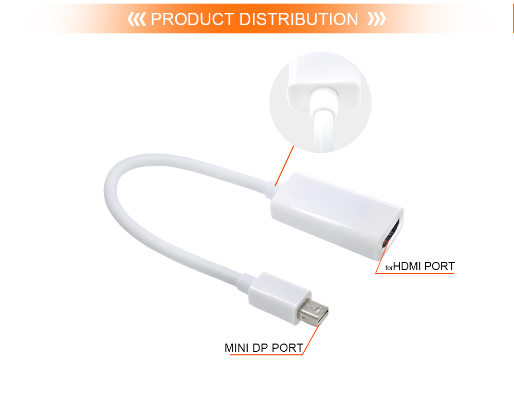 Mini Dp to HDMI Adapter Cable for MacBook PRO Air Thunderbolt
