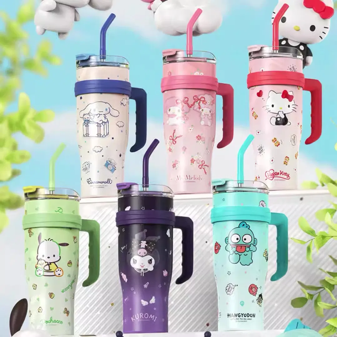 Cinnamoroll Ice Bully Straw Thermos Cup 1.2L High Appearance Level Female Students Portable Large Capacity Melody Water Cup