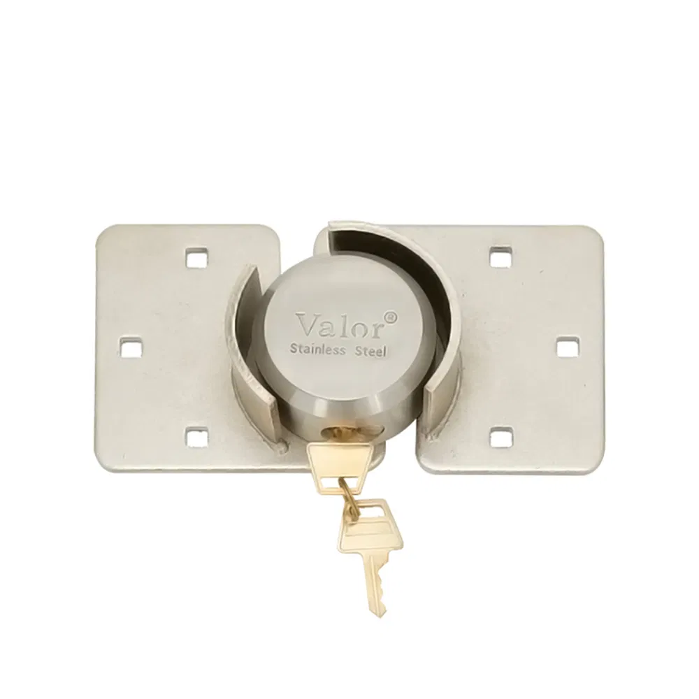 Van&Trailer Door Lock Heavy Duty Solid Steel Hockey Puck Padlock with Security Hasp