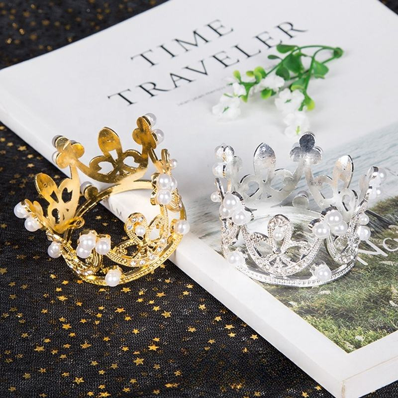 Корона для торта с жемчугом и трубами, декор для праздника