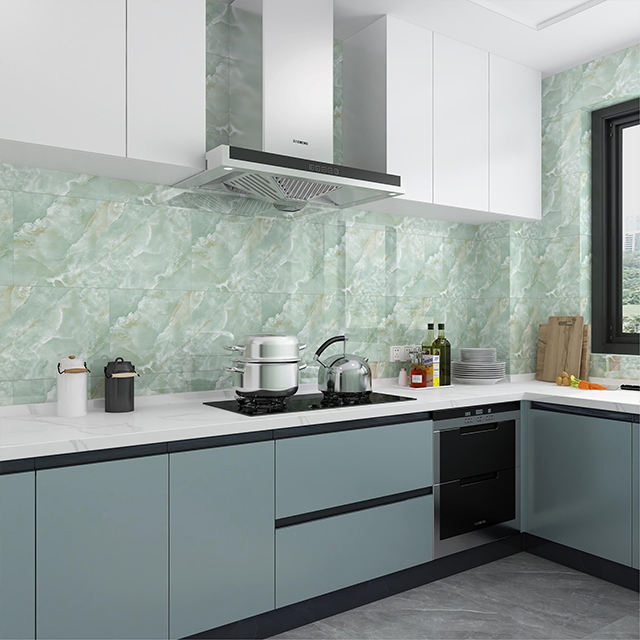 Waterproof Marble PVC Vinyl Wall Panels Stickers for Kitchen Decor