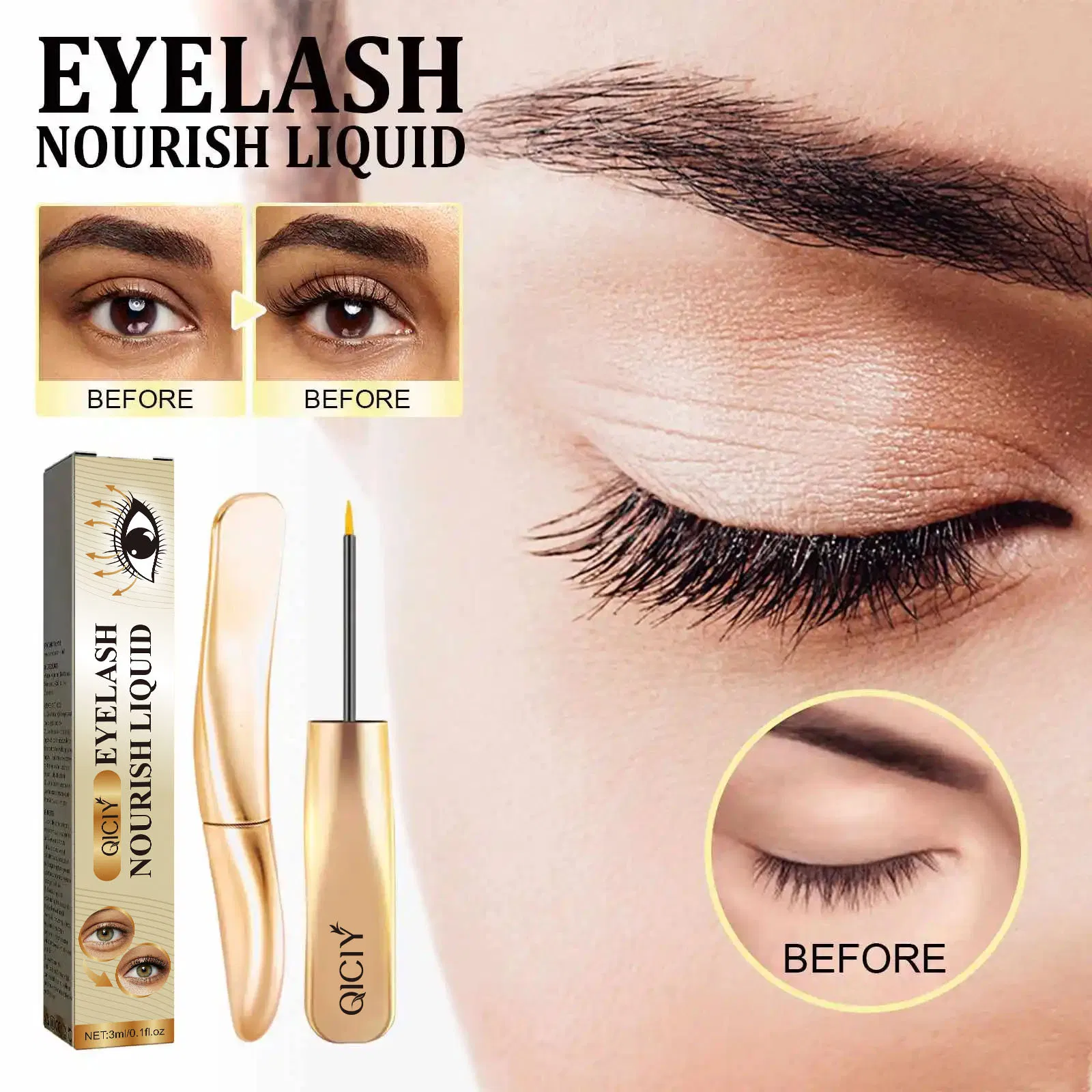 3ml Repair Sparse Eyebrows Mild Non-Irritating Nutrient Eyelash Extender Serum