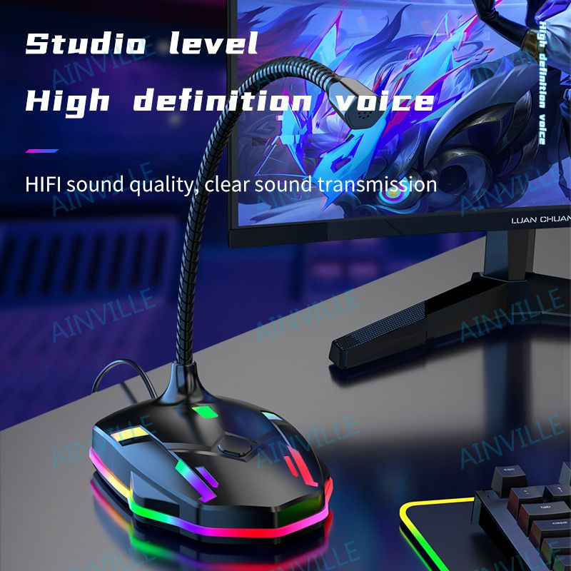 Gaming Desktop Conference USB Condenser Recording Microphone