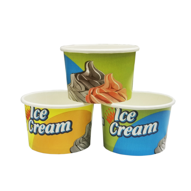 Eco-Friendly Disposable Ice Cream Paper Cup 8oz Dessert Bowl