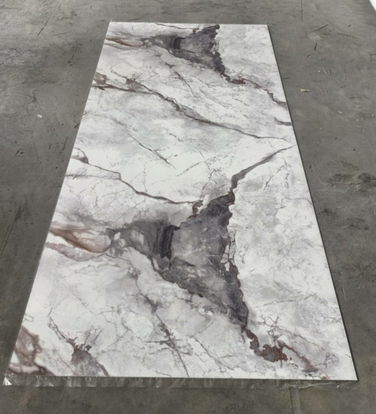 High Glossy 1220X2440mm 3mm PVC Wall Panel Marble Alternative PVC Sheet