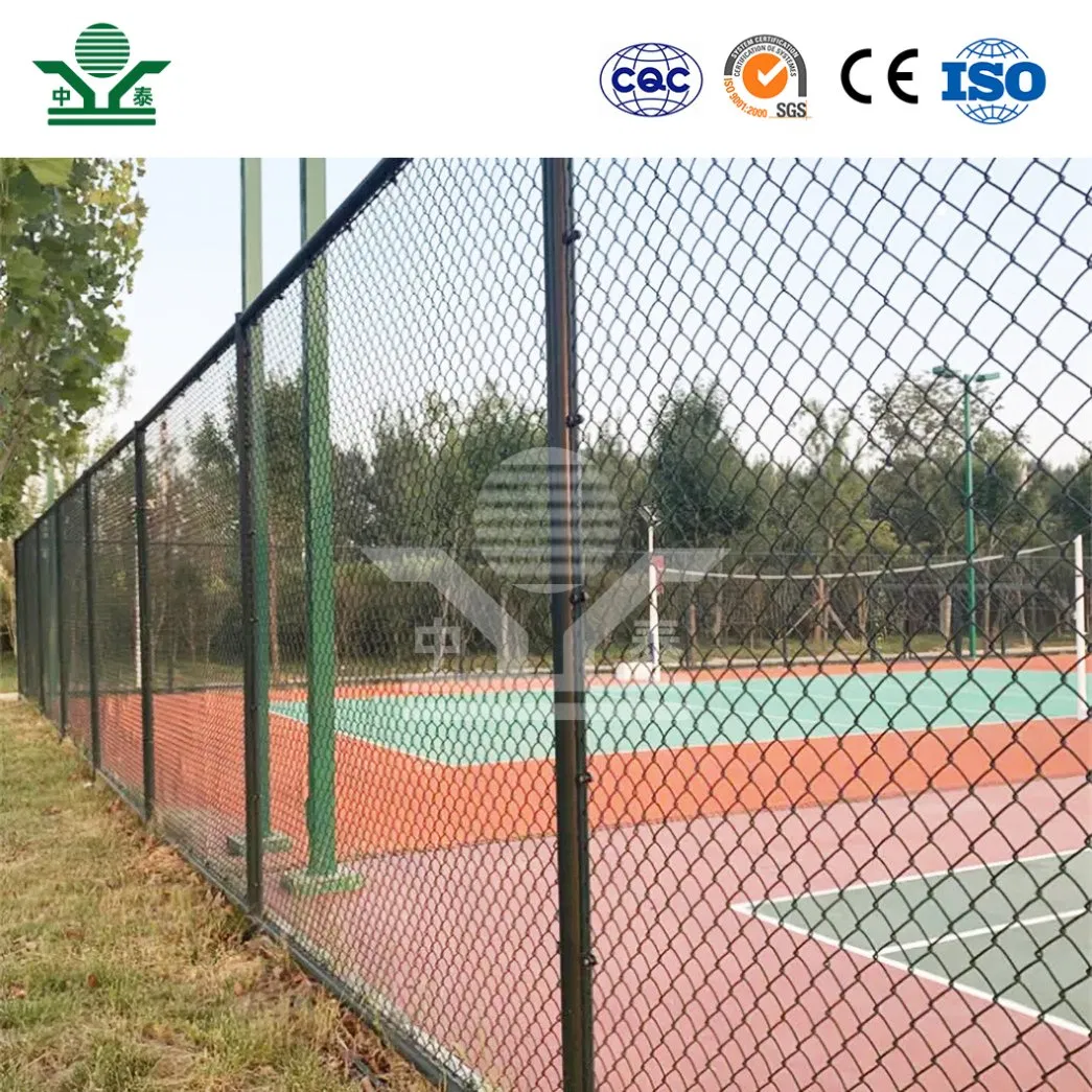 Zhongtai Vinyl Chain Link Fence China Manufacturing Standard Stadium Chain Link Fence 60mm X 60mm 5 FT Tall Stadium Chain Link Fence
