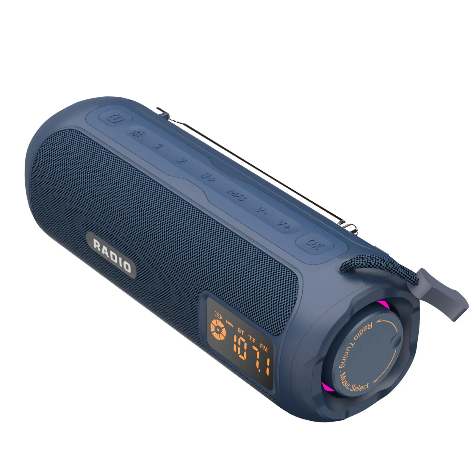 Portable Outdoor Bluetooth Speaker with Knob Tuning and Radio