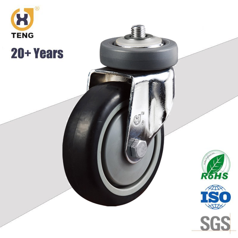 Supermarket Three Dish Escalator Shopping Trolley Caster PU Castor Wheel