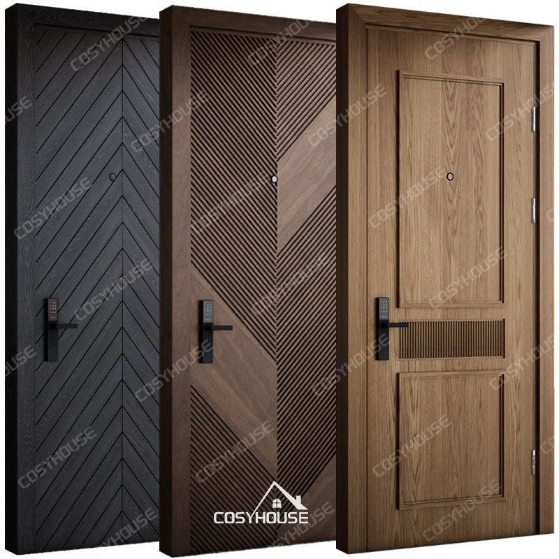 Modern Interior Wooden Doors for Bedroom and Living Room Custom Design MDF or Solid Wood Room Doors with Soundproof and Stylish Finish