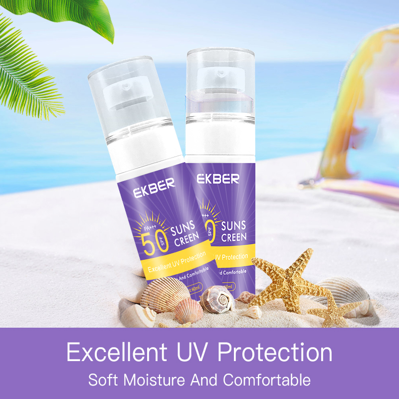 Wholesale Ekber Brightening Skin Care SPF50+++ Sun Care Effectively Sunblock Xanthan Gum Prevent Light Damage Sunscreen Cream