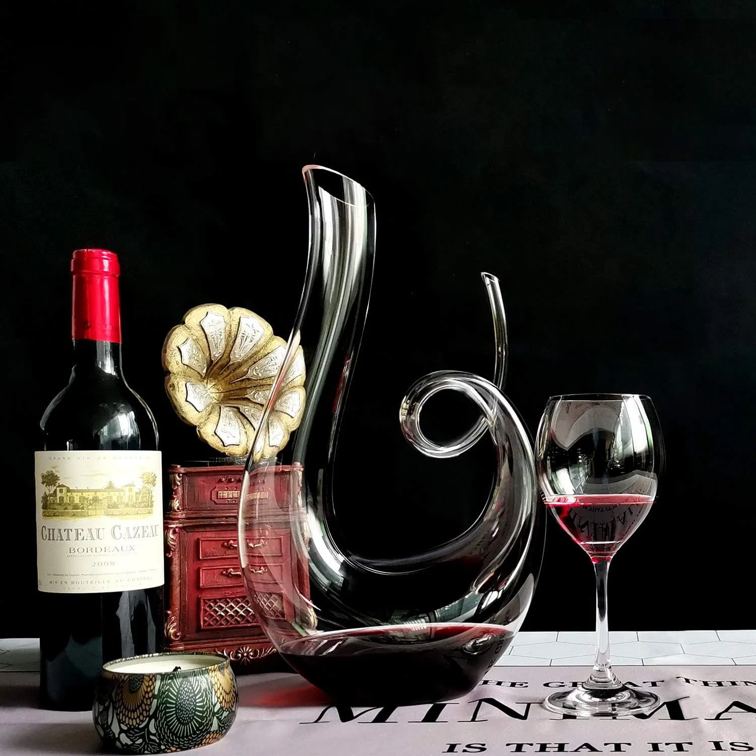 Elegant Design Slanted Spout Wine Glass Decanter Sparkling for Badia Al Colle Baileyana Ballatore