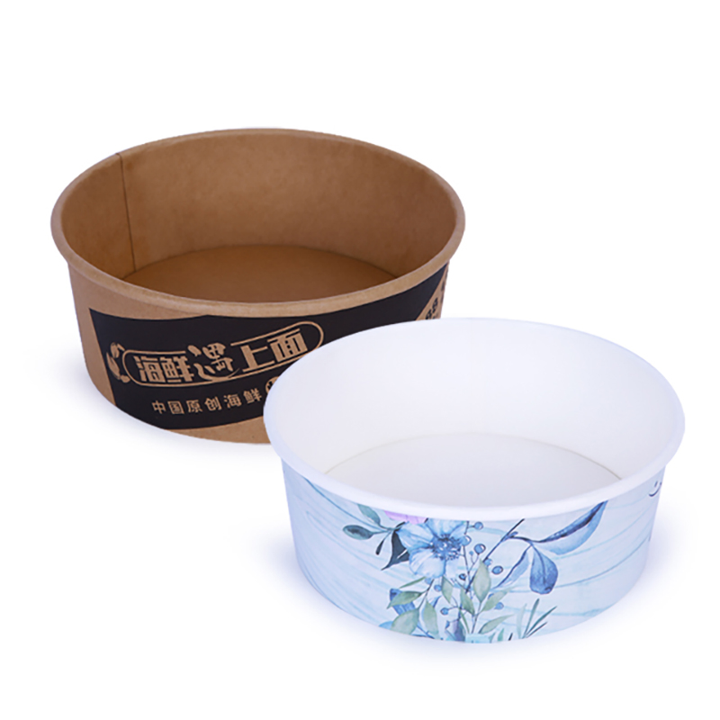 Customized Size Food Grade Disposable Kraft Paper Bowl for Fast Food Take Away Food