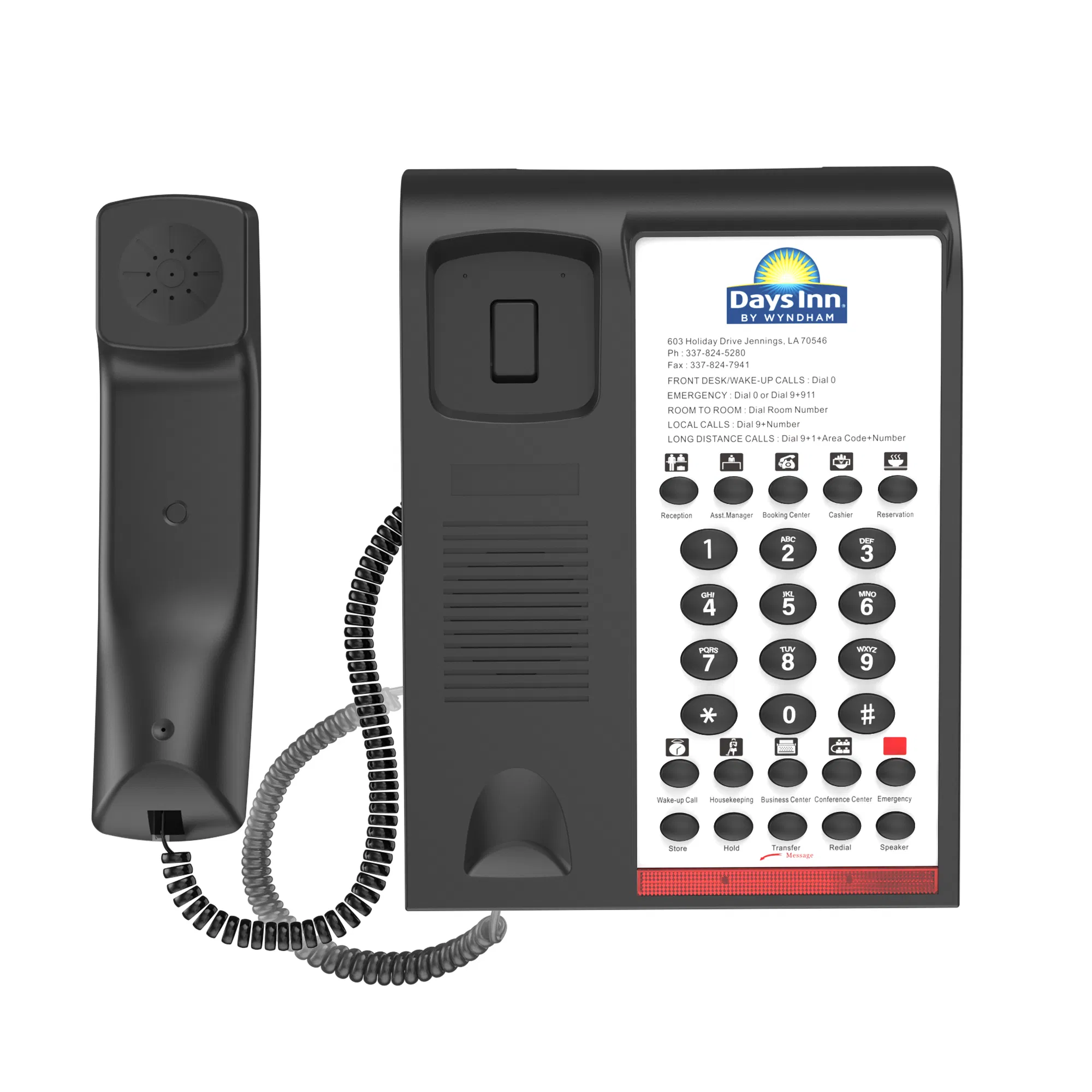 Customizable Corded Telephone with Quality Faceplate Printing for Star Hotels