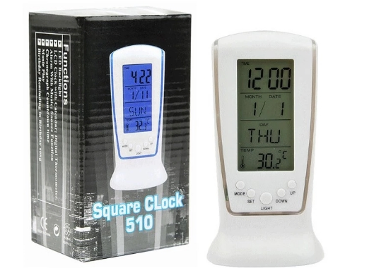 LED Night Light Desk Clock Music Alarm Electronic Calendar