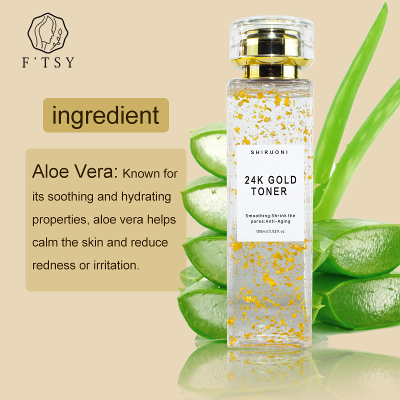 OEM Skincare Smooth out Fine Lines and Wrinkles 24K Pure Gold Face Toner