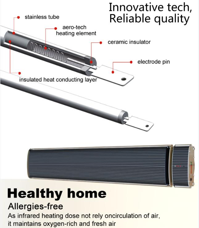 1000W 1800W 2400W 3200W Temperature Display Electric Radiator Heater with Timing and Temperature Setting