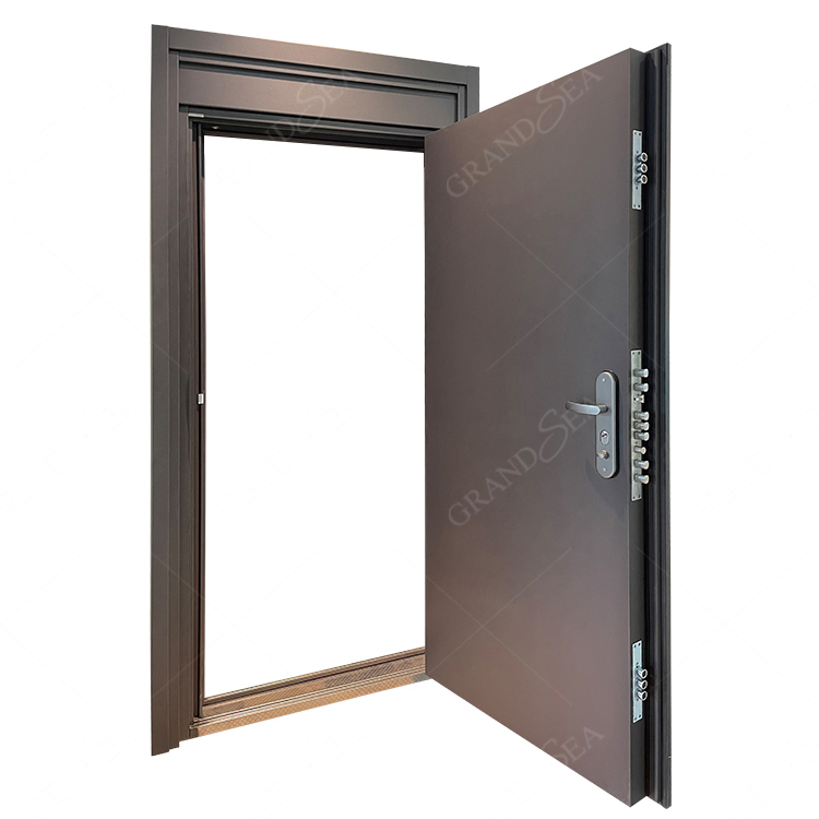 Wholesale Stainless Steel Entrance Door Exterior Security Front Steel Door Modern Main Entry Black Front Door for House