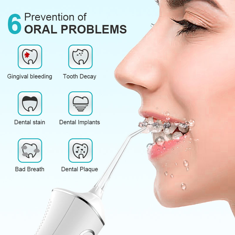 300ml Ipx7 Waterproof Rechargeable Teeth Cleaning Oral Irrigator Water Flosser