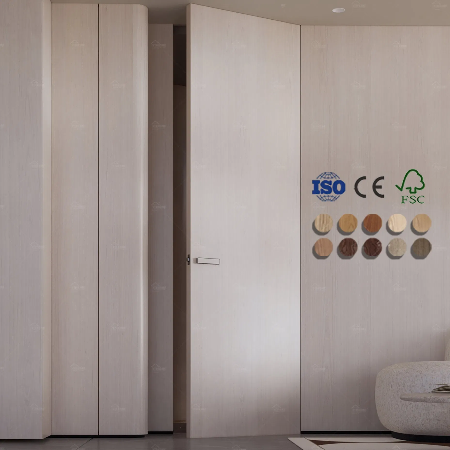 China Top Factory Wholesale House Wood Veneer Hidden Flush Invisible Indoor Doors