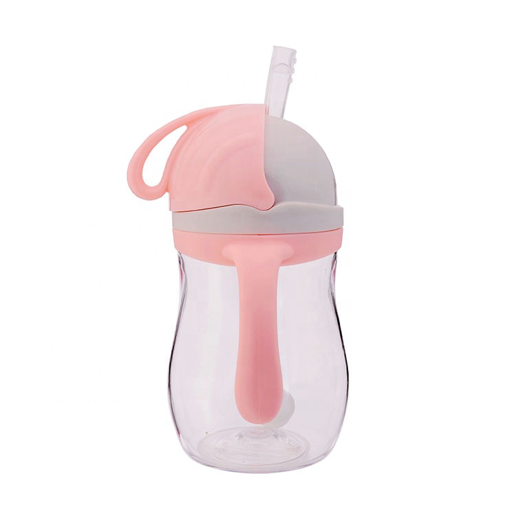 Eco-Friendly Baby Milk Bottle with Kindergarten Straw and Straps