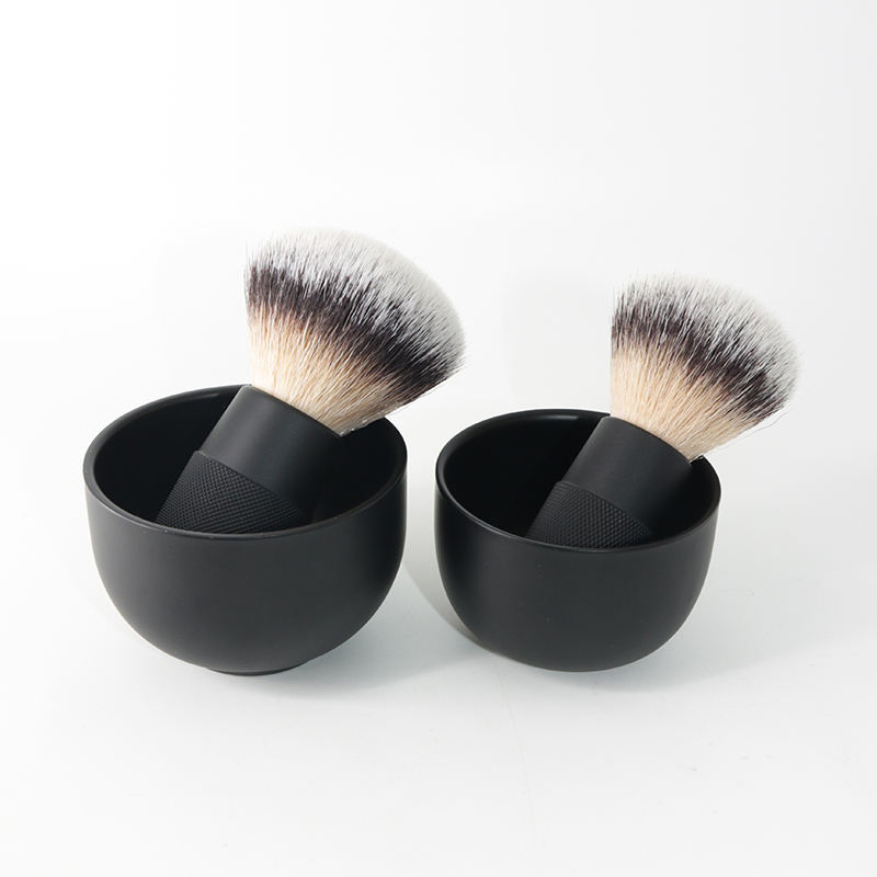 Wholesale Black Silver Shaving Brush Bowl Stainless Steel Beard Grooming Cup Shaving Bowl