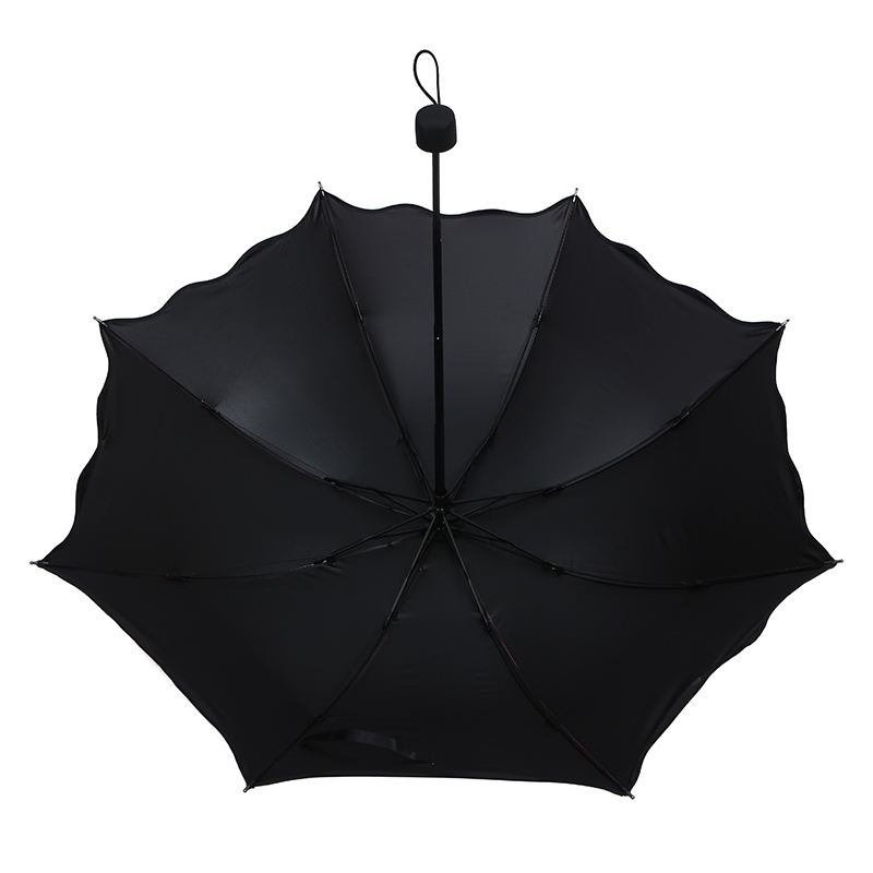 Factory Custom Logo Ad 8K3fold Manual Black Coating Cheap Umbrella Blossoms in Water Changing Color for Lady Rain Sun Protection