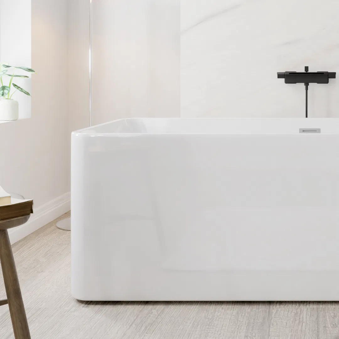 Минималистичная акриловая ванна белая