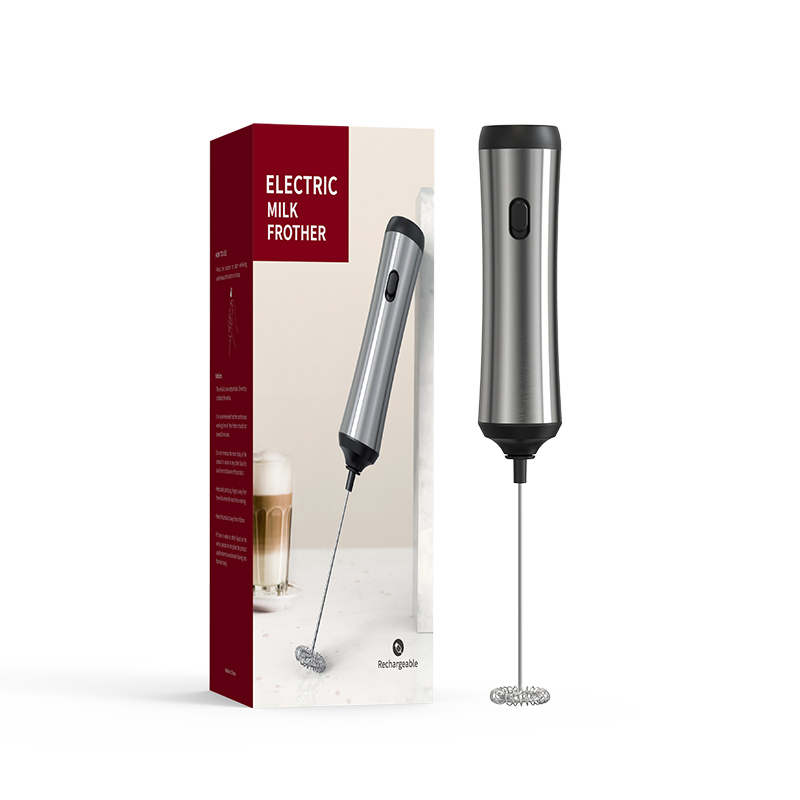 Electric Detachable Stainless Steel Whisk Rechargeable Electric Milk Frother Mini Mixer