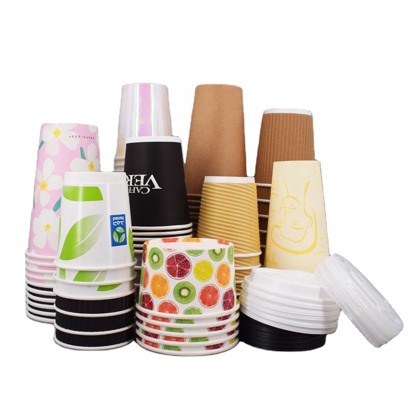 Paper Cup Coffee Edible Takeaway Cheap Hot Cup Disposable Single Wall Cups