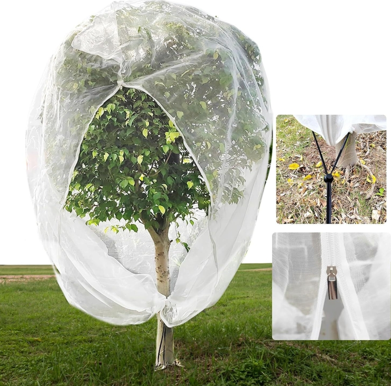 Drawstring Garden Fruit Protection Growing Bag Anti-Bird Netting Bag Grape Planter Palm Date Mesh Bags