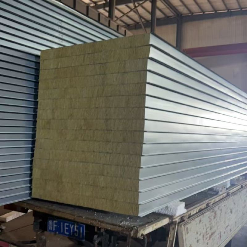 Rock Wool Glasswool PUR Fireproof Heat Insulation PU Sandwich Panel for Cold Storage Roof Wall