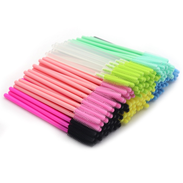 Wholesale Disposable Eyelashes Brush Curl Eyelashes Stick Portable Tower Colored Silicone Brush Head Multicolor Mascara Wand