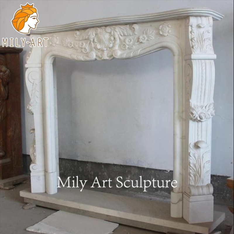 Factory Price Detailed Carving Marble Fireplace Surround