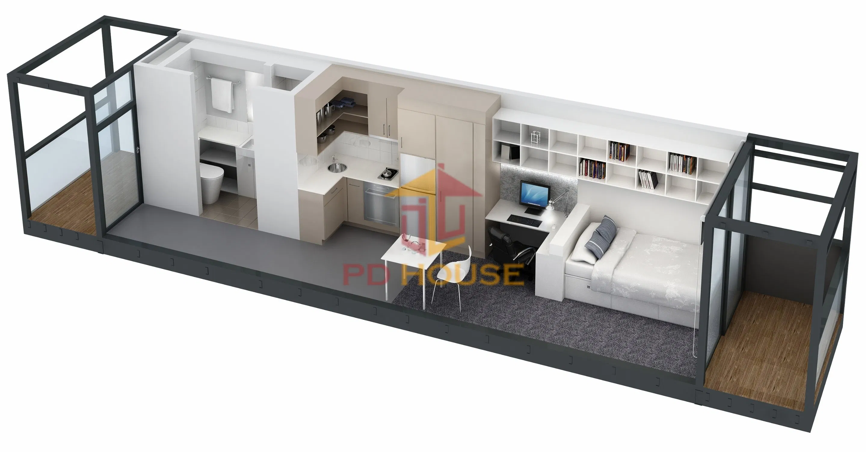 Modern Beautiful Prefab Steel Mobile Modular Container Building as Student Apartment