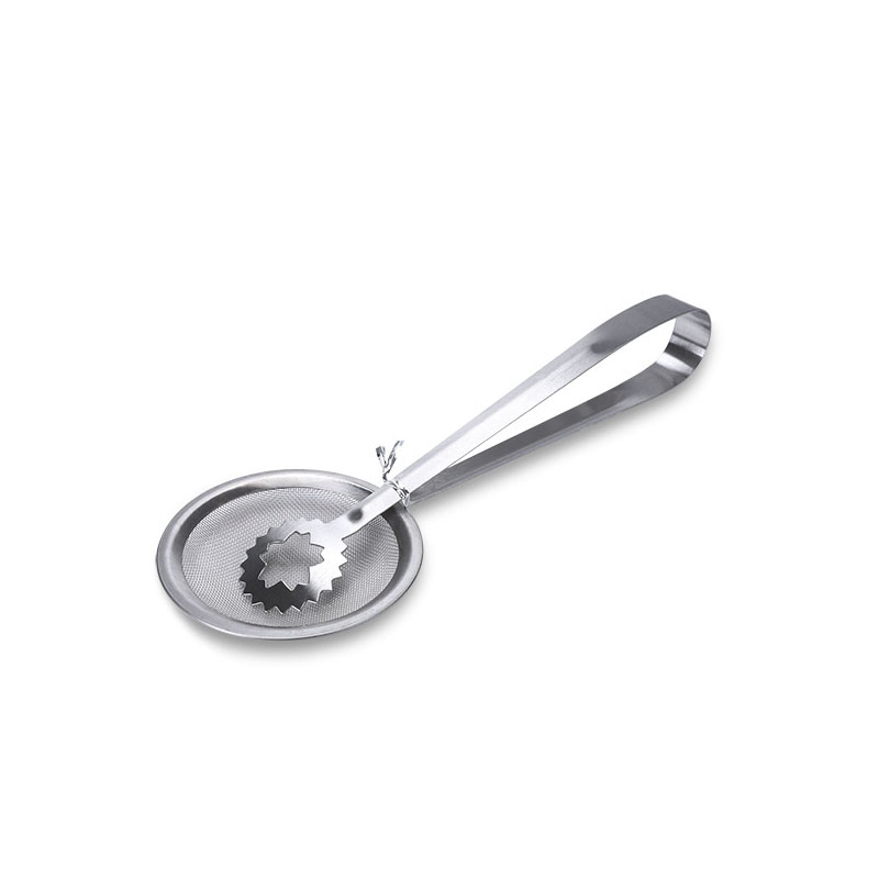 2 in 1 Stainless Steel Mesh Strainer Tongs Oil Frying Filter Spoon Fry Tool Oil Skimmer with Clip Cooking Gadget Tool Esg12093